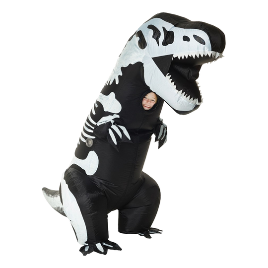 Puhallettava T-Rex Luuranko Lasten Naamiaisasu - One size