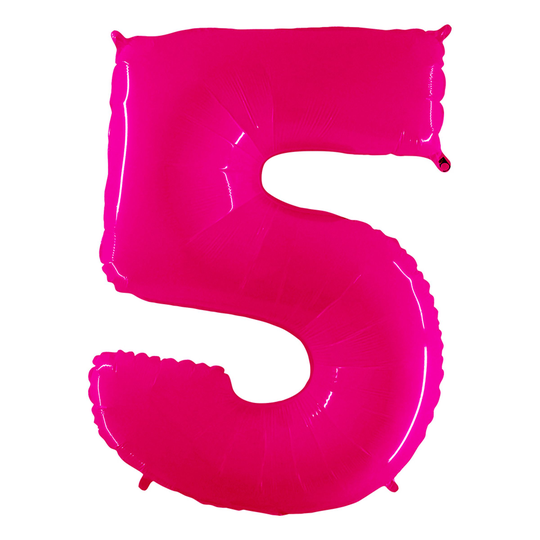 Numeroilmapallo Neon Pinkki - Numero 5