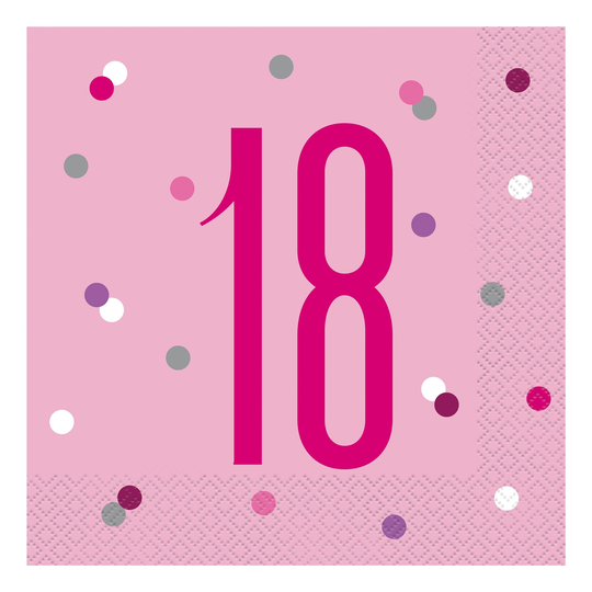 Paperiset Lautasliinat Numero Vaaleanpunainen - Numero 18