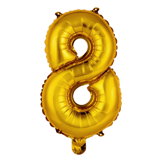 Numeroilmapallo Mini Kulta Metallic - Numero 8
