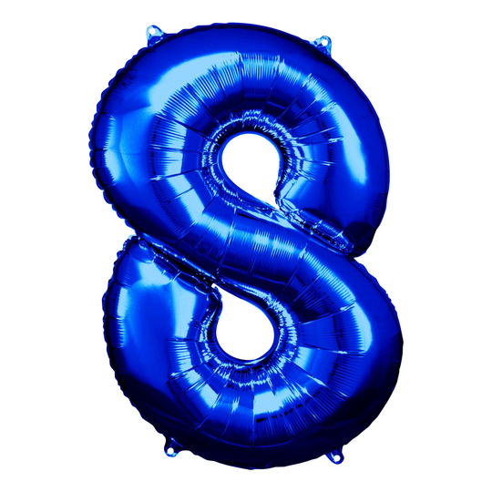 Numeroilmapallot Sininen Metallic - Numero 8