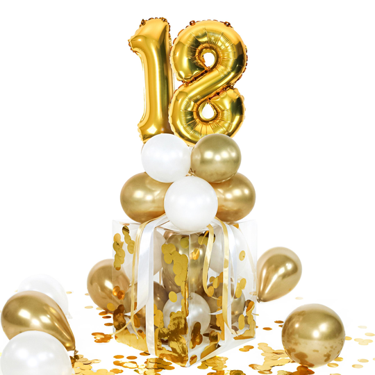 Ilmapallolaatikko Numerot Kulta 18