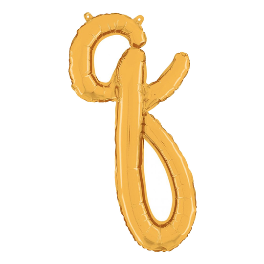 Kirjainilmapallo Script Kulta - Kirjain Q