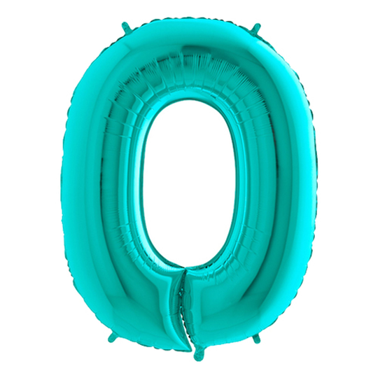 Numeroilmapallo Turkoosi Metallic - Numero 0