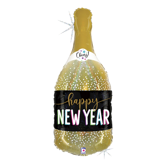 Folioilmapallo Happy New Year Samppanjapullo - 91 cm