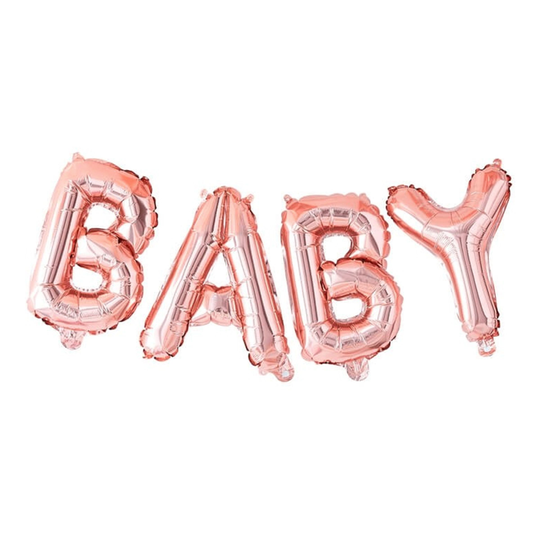 Kirjainilmapallot Baby Ruusukulta