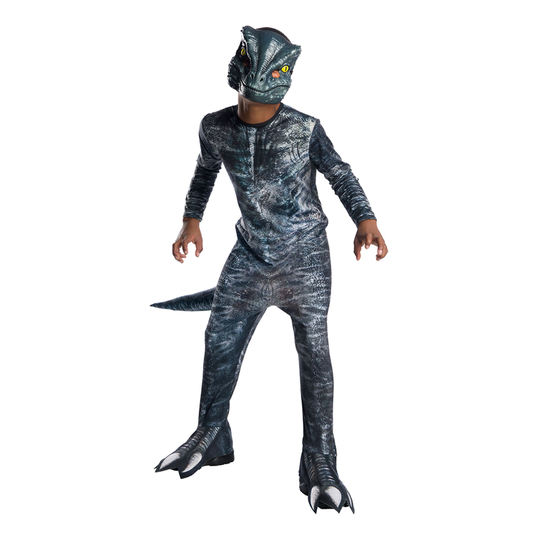 Velociraptor Sininen Lasten Naamiaisasu - Medium