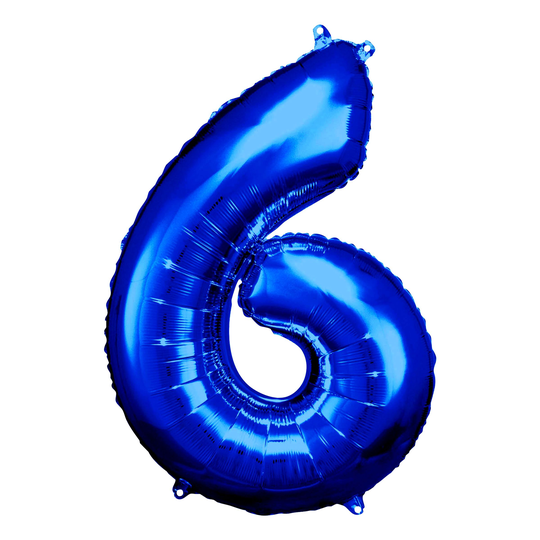 Numeroilmapallot Sininen Metallic - Numero 6