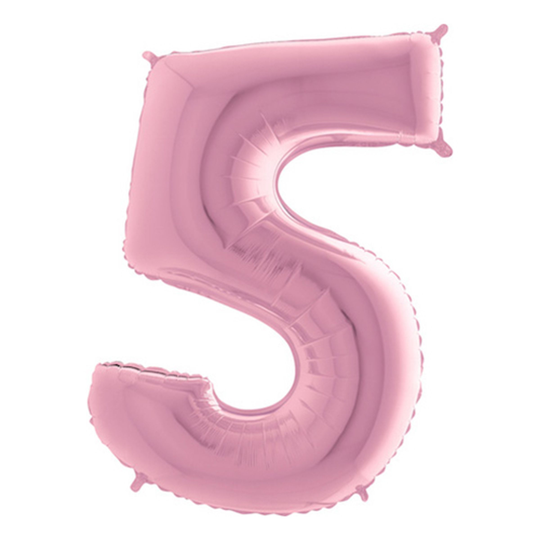 Numeroilmapallot Vaaleanpunainen Pastelli - Numero 5