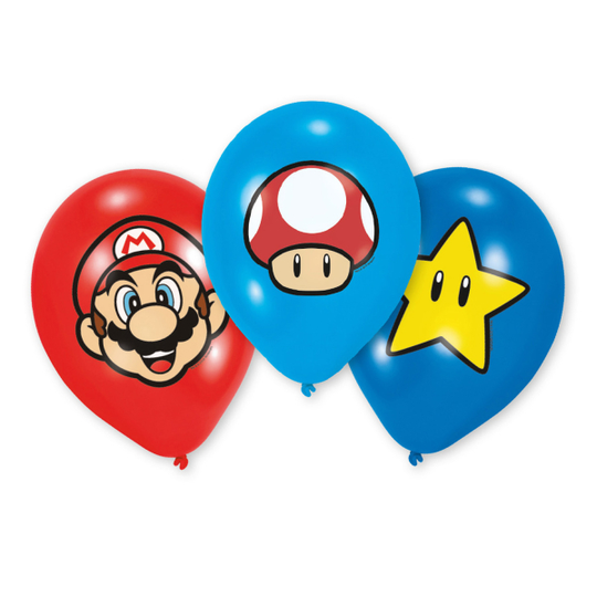 Ilmapallot - Super Mario, 27,5cm, 6kpl