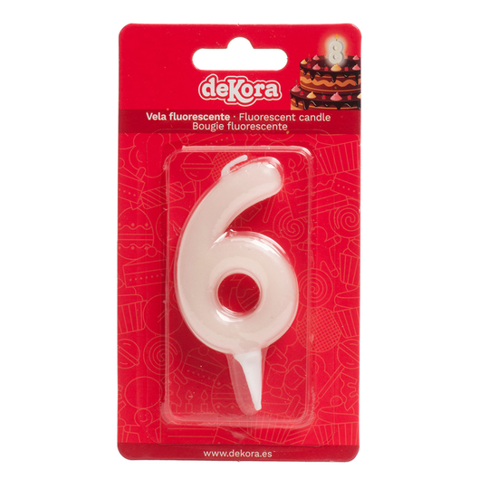 Itsevalaiseva Kakkukynttilä Numerot - Numero 6