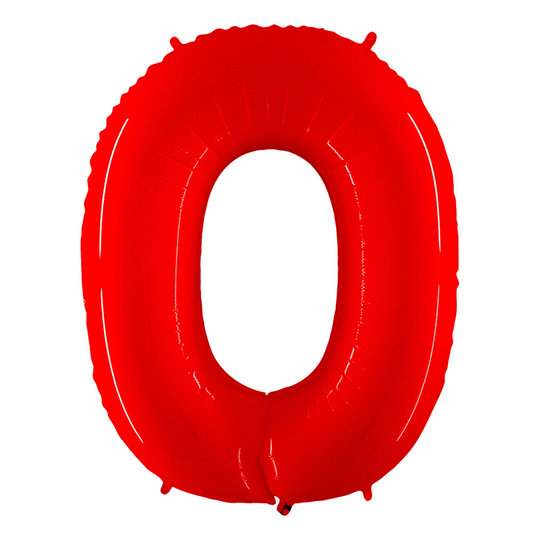 Numeroilmapallo Neon Punainen - Numero 0