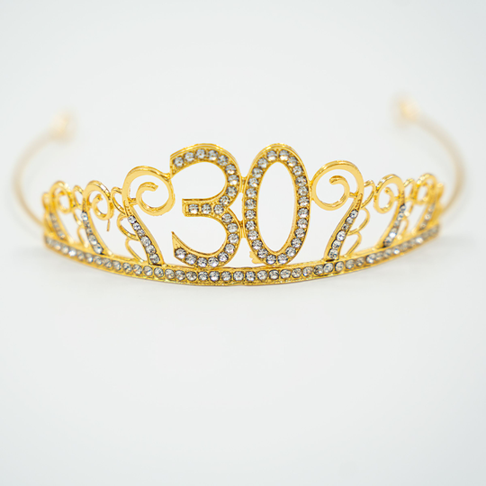 Kakkukoriste Tiara Numero Metallinen Kulta - Numero 30