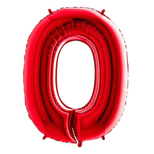 Numeroilmapallo Punainen Metallic - Numero 0