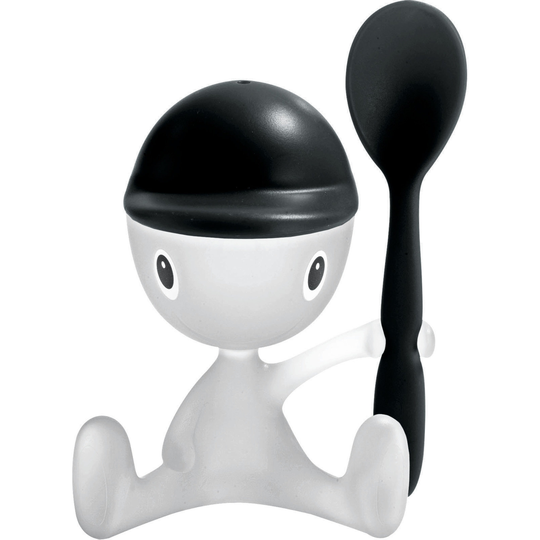 Alessi Cico-munakuppi ja lusikka, musta