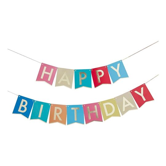 Viirinauha Happy Birthday Kulta/Monivärinen