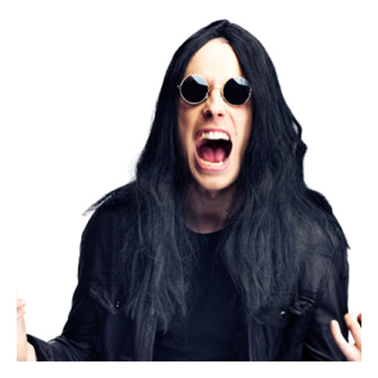 Ozzy Musta Peruukki - One size