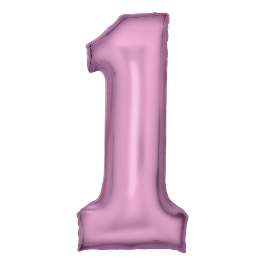 Numeroilmapallo Vaaleanpunainen Satiini - Numero 1