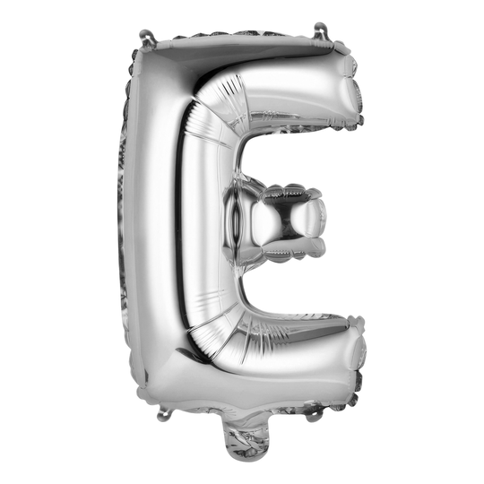 Kirjainilmapallo Mini Hopea Metallic - Kirjain E