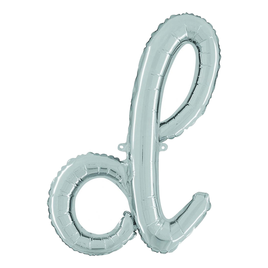 Kirjainilmapallo Script Hopea - Kirjain D