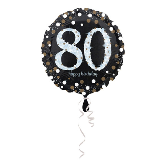 Folioilmapallo Happy Birthday 80 Kimalle - Kappaleittain