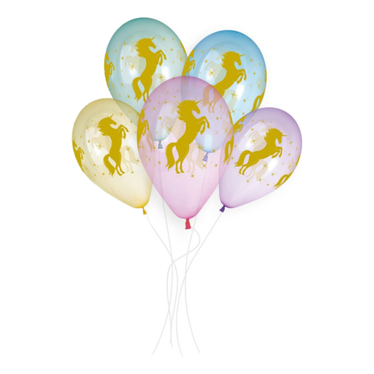 Lateksi-ilmapallot Golden Unicorn Premium - 5-pakkaus