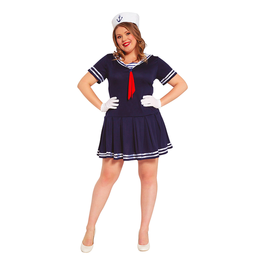 Merimiesmekko Plus-size Naamiaisasu - Plus-size
