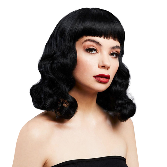 Bettie Musta Taipuisa Deluxe Peruukki - One size