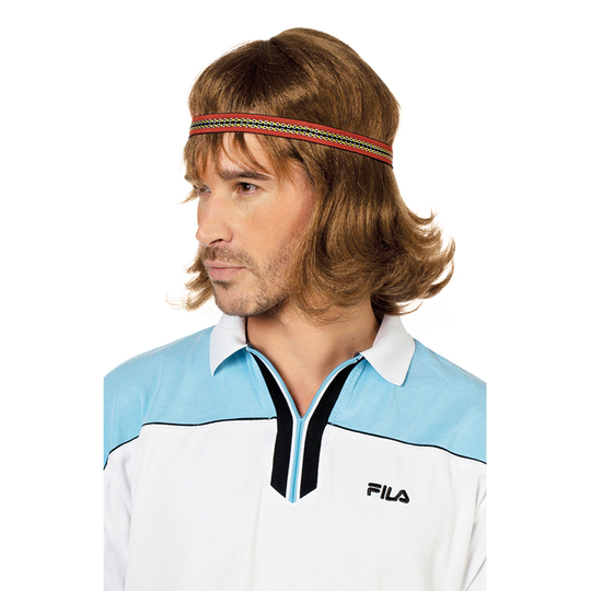 70-luvun Tennisammattilainen Peruukki Otsanauhalla - One size