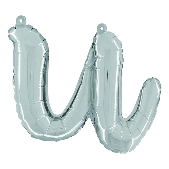 Kirjainilmapallo Script Hopea - Kirjain U