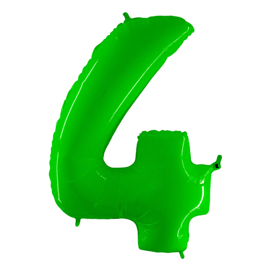 Numeroilmapallo Neon Vihreä - Numero 4