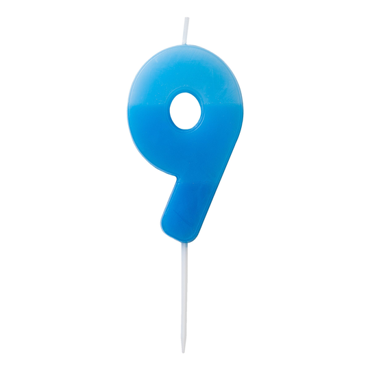 Kakkukynttilä Numero Sininen - Numero 9