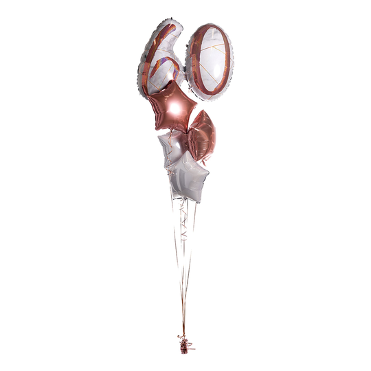 Ilmapallokimppu Marble Shape Birthday 60 Ruusukulta