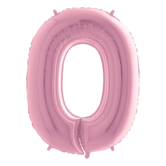 Numeroilmapallot Vaaleanpunainen Pastelli - Numero 0