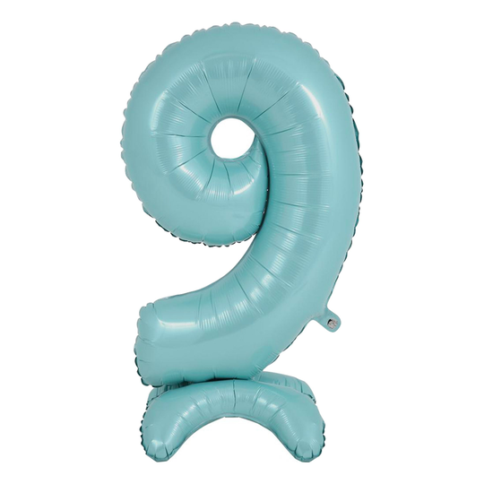 Numeroilmapallot Jalalla Pastellinsininen - Numero 9