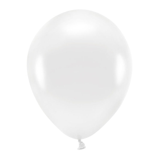 Metallinhohtoiset ilmapallot - valkoinen 30cm, 10kpl