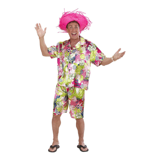 Havaiji Poika Vaaleanpunainen Rosa Naamiaisasu - X-Large