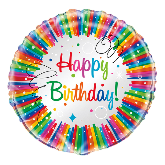 Folioilmapallo Syntymäpäivä Sateenkaari