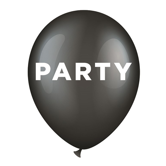 Ilmapallot Mustat Party - 6-pakkaus