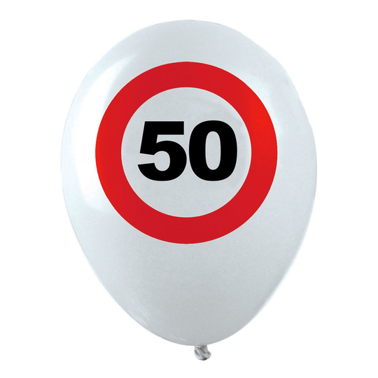 Ilmapallot Liikennemerkki 50 - 12-pakkaus