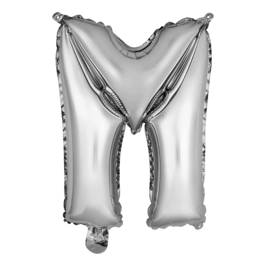 Kirjainilmapallo Mini Hopea Metallic - Kirjain M