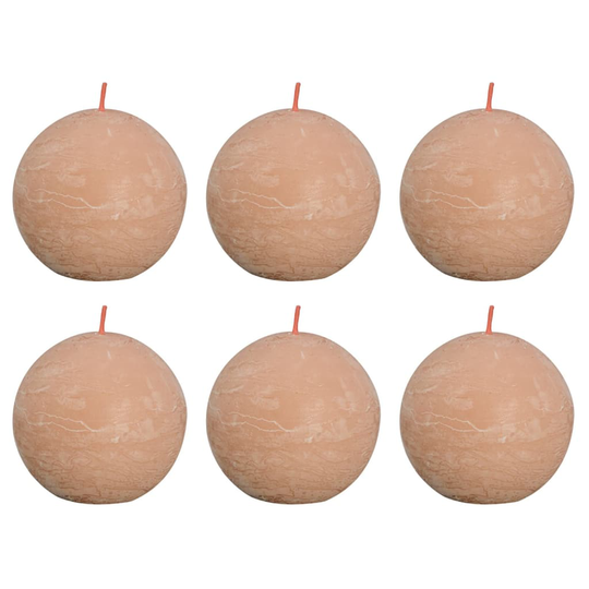Bolsius Pallokynttilät Shine 6 kpl rustiikkinen 76x71 mm sumupinkki