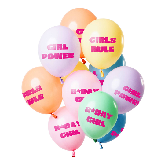 Ilmapallot Birthday Girl - 12-pakkaus