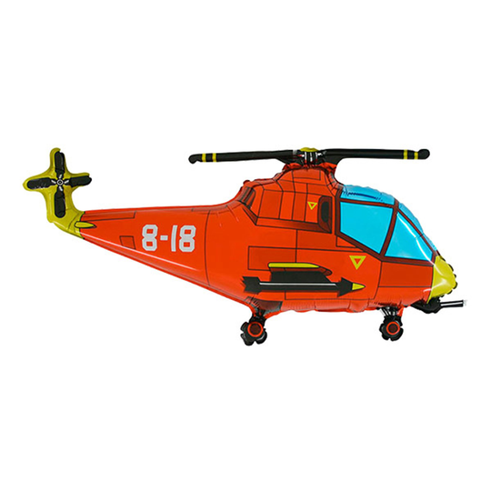 Folioilmapallo Helikopteri Punainen