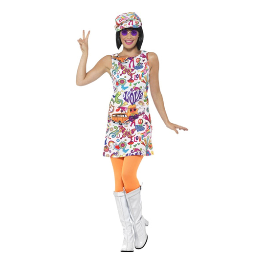 60-luvun Groovy-tyttö Naamiaisasu - Medium
