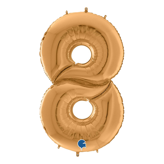 Numeroilmapallo Kulta Jättimäinen - Numero 8