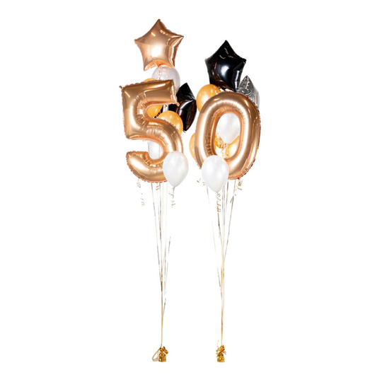 Ilmapallokimppu Happy Birthday 50 Kulta