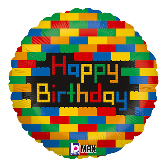 Folioilmapallo Happy Birthday Rakennuspalikat