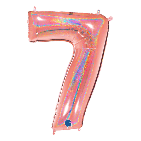 Numero Ilmapallot Glitteri Ruusukulta - Numero 7