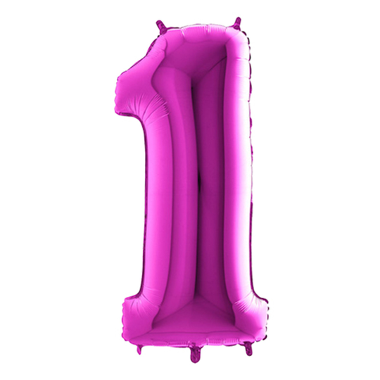Numeroilmapallo Violetti Metallinen - Numero 1